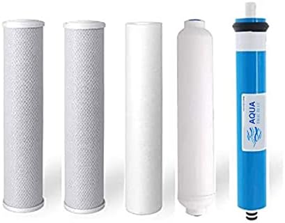 Replacement Reverse Osmosis Water Filters + 50 GPD Membrane for 5 Stage RO Systems