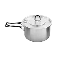 Tatonka Kettle II 1.0 L - Outdoor-Kochtopf aus Edelstahl mit Volumenskalierung und inklusive Deckel mit Siebfunktion - 1 Liter - Ø 14,5 x 8,5 cm