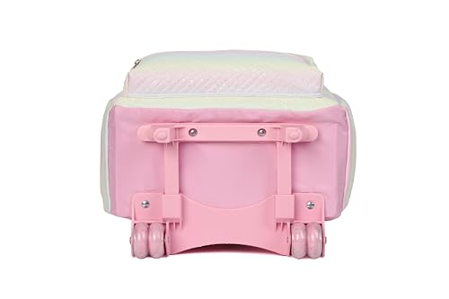 kingdisen Rolling Backpack with Wheels School Trolley Laptop Bag with Lunch Box 3pc Set for women (PU PINK) by kingdisen - Used condition - Image 7