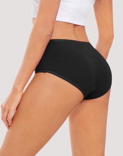 Image of coskefy Womens Underwear Cotton Hipster Panties Low Rise Breathable Ladies Bikini Undies 6 Packs