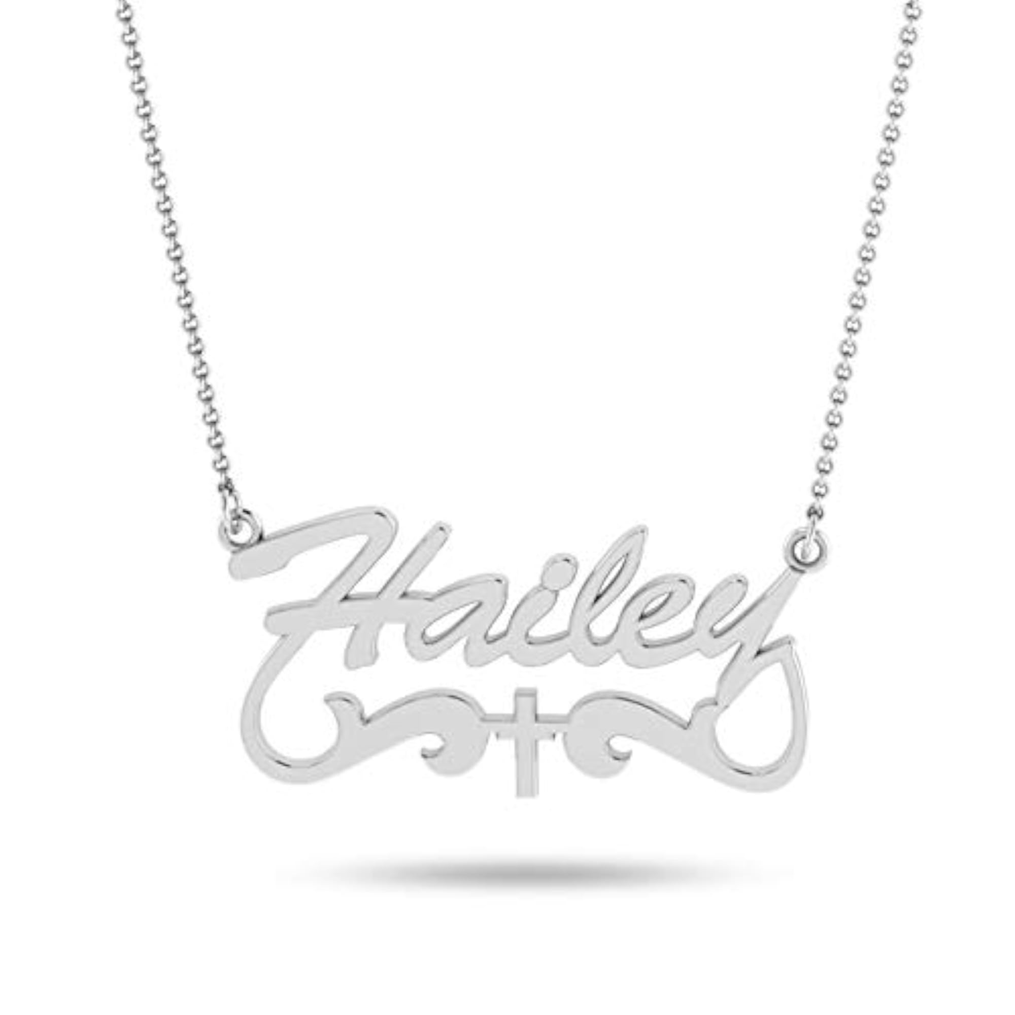 Personalized Customized Name Cross Tail Necklace for Women