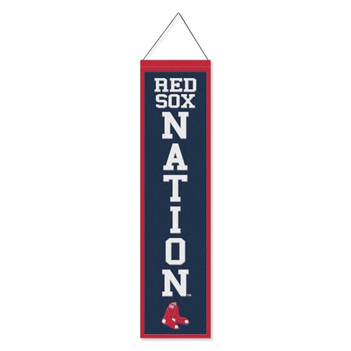 WinCraft Boston Red Sox Red Sox Nation 8x32 Inch Vertical Wool Embroidered Hanging Banner