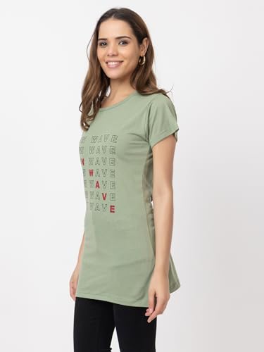 Image of New Crush Women Cotton Printed Regular Fit T-Shirts /Top /Long Night Wear T-Shirt for Women's & Girls (Pack of 2)