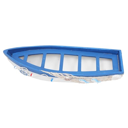 Holibanna de Barco de Madera Grande Decoración Adorno de Barco para Decoraciones de Playa y Hogar