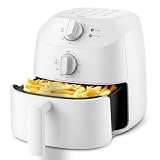 Midea Heißluftfritteuse 2L, 1150W Mini Airfryer für 1-2 Personen, 5-in-1 Frittieren Backen Grillen Braten Auftauen, ölfrei & energiesparend, spülmaschinenfest, Weiß