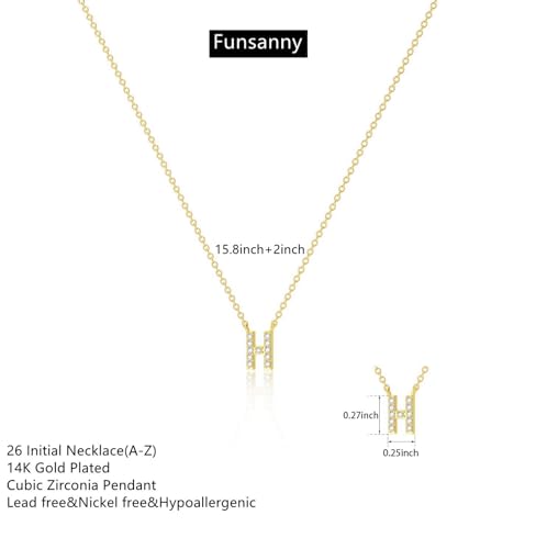 Initial Heart Necklaces for Women - Dainty Cute Necklace Small Layered 14K Gold Plated A-Z Letter CZ Pendant Trendy Satellite Chain Necklaces for Women Non Tarnish Gold Jewelry Set Gift