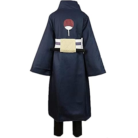Disfraz de anime japonés Uchiha Obito Battle Suit Abrigo largo con pantalones Conjunto completo Cover