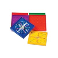 Learning Resources 5-Inch Double-Sided Assorted Geoboard Shapes, Set of 6 Boards, Ages 5+