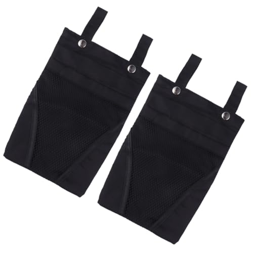 Totority 2個 電動自転車用吊り下げバッグ 多機能前カゴ収納ポーチ 洗える耐変形素材 自転車スクーター対応 ブラック
