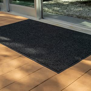 Unimat 2X3 (24"X36") Doormat Outdoor -Indoor Dual Ribbed Rubber Backing-Welcome Mat Entryway Outdoor Rug-Dual Ribbed Mat Perfect For Office-Home-Kitchen Mat Waterproof #TOP2
