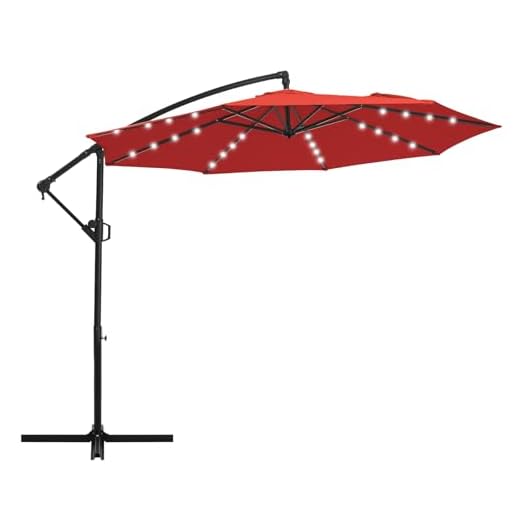 10ft Solar Cantilever Umbrella with Lights