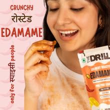 Image of The Drill Crunchy Roasted Edamame Beans - Assorted Flavours (Piri Piri Lemon, Cheese, Sea Salt, Nimbu Pudina) | High Protein Snack | Roasted Not Fried | 11g Protein per Pack | High Fibre | 30g x 12 Packs