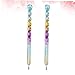 MUSISALY 2pcs Twisted Dotting Pen Colorful Rhinestone Picker Tool for Non-deformation Beads Applicator for Home School Use Durable Easy to Handle Design