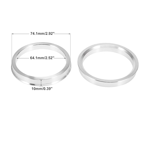 X AUTOHAUX 4pcs OD 74.1mm to ID 64.1mm Aluminium Alloy Car Hub Centric Rings Wheel Bore Center Spacer by X AUTOHAUX - Image 5
