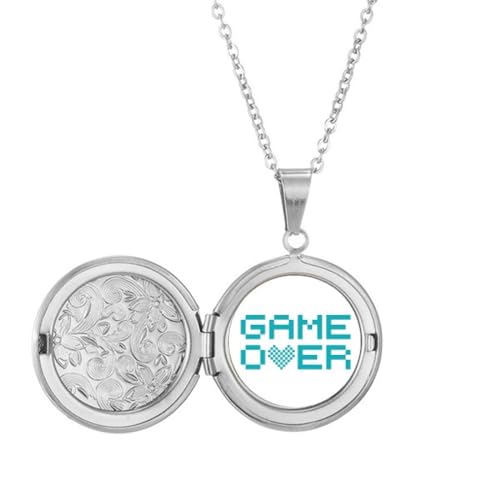 Collier médaillon bleu Game over : le cadeau d'anniversaire idéal pour une femme inspirée