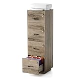 VINGLI 4 Drawer File Cabinet with Lock, Home Office Filing Organizer, for Letter Size File...