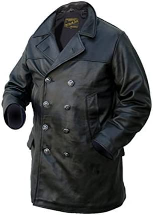 Veste en cuir de taureau pour homme Noir taille XXXL