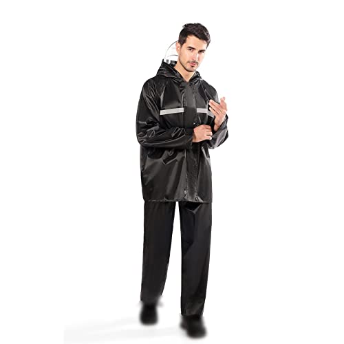 Yiju Rain Suits For Men Women Waterproof, Breathable With Eye Reflective Strip, Durable Rain Gear Jacket Pants, #TOP4