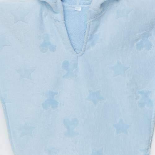 TOUS BABY - Poncho con Capucha de Rizo para tu bebé. Color Celeste (Talla M/de 2 a 3 años)