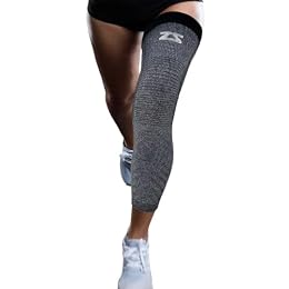 Zensah Full Leg Compression Sleeve - Long Full Length Support for Thigh, Knee, Calf for Men, Women, Running, Basketball, Football (Large, Heather Grey)