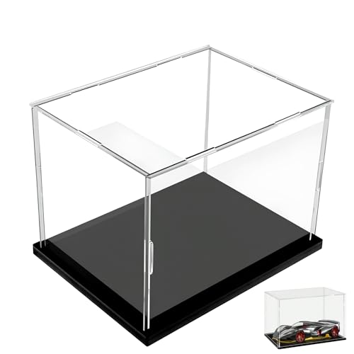 Self-Assembly Clear Acrylic Display Case, 60x70x35cm/24x28x14in, Stackable Cube Countertop Box Dustproof Protection for Collectibles Figures Doll Toys Storage