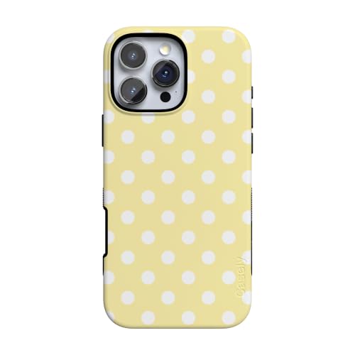 Casely iPhone 16 Pro Case | Spotted in SoHo | Yellow Polka Dot | Bold Protective Design | Compatible with MagSafe