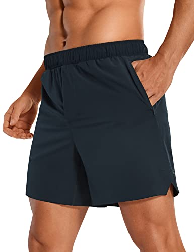 CRZ YOGA Shorts de corrida masculino sem forro – 15,24 cm para academia, treino, secagem rápida, lev