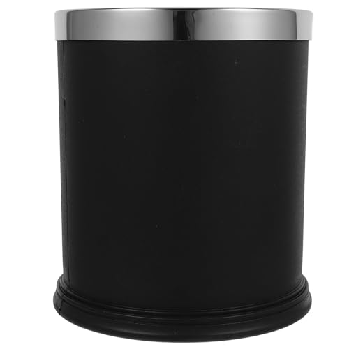 Cubo de basura para baño plástico negro COHEALI contenedor para oficina y cocina amplia