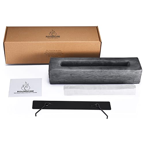 ROUNDFIRE Large Rectangle Tabletop Fire Pit - Portable Bioethanol Fireplace for Indoor & Garden (Textured Finish) - Thumbnail 3