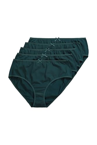 Gs1 Data Protected Company 4069787000005 Damen Midislips, 5er-Pack, Einfarbig, Bis Gr. 66/68 Underwear, Mitternachtsgrün, 62-64 EU