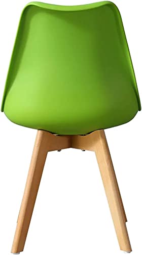 Image of Set of 4 Modern Style Mid Century Modern Dinning Room Cafe Hotel Office Wooden Legs Chair (Green Fully Wooden Legs)