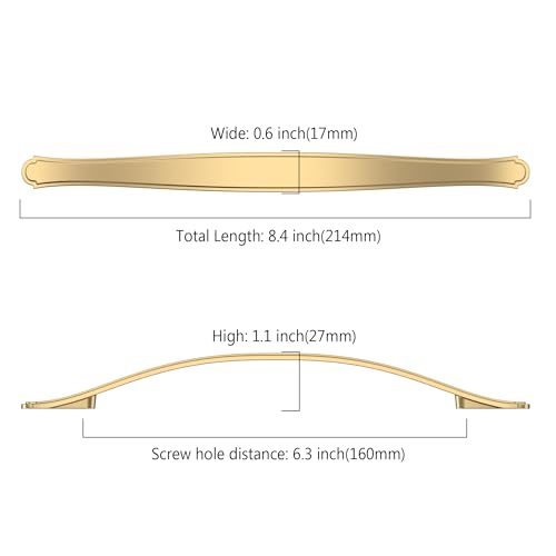 Image of Asidrama 10 Pack 6.3 Inch(160mm) Champagne Bronze Kitchen Cabinet Handles Cabinet Pulls Kitchen Hardware for Cupboard Drawer Pull