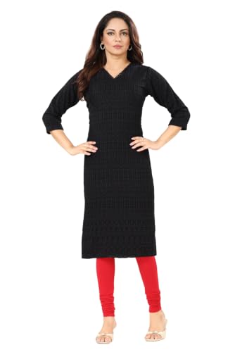 Image of DREAM & DZIRE Chikankari Kurti for Women of Cotton in Plus Size & Small Size.