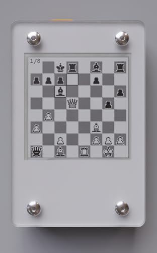 Lightnote Solar-Powered Chess Puzzle Device – 25,000+ Checkmate Puzzles | Rechargeable E-Ink Display, USB-C Charging, Mini Handheld Chess Trainer for Beginners & Pros, Lightweight & Travel-Friendly