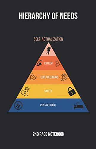 Hierarchy of Needs: Notebook, (5.5" x 8.5") College Ruled/Lined, Black, 240 Pages, Hierarchy of Needs/Self-Actualization Cover Design All-About-Psychology.Com Psychology Gifts Collection