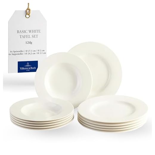 vivo by Villeroy & Boch Group Basic White Juego de mesa, 12 piezas, Porcelana Premium, Blanco