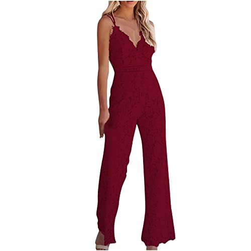 WOXIHUAN Tuta da Cerimonia Elegante da Donna Spalline con Scollo