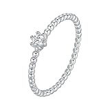 RDSGYZ Anillos de matrimonio para mujer, oro blanco de 9 quilates, 14 quilates, 18 quilates, anillo de compromiso solitario con moissanita, anillos de promesa de boda, talla J 1/2-U 1/2, Metal