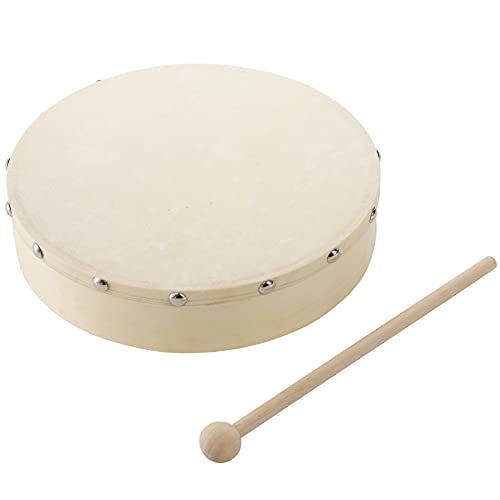 Foraineam 10 Inch & 8 Inch Hand Drum Musical Hand Percussion Wood Frame Drum With Drum Stick #TOP3