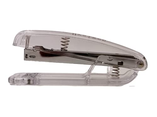 Hysiwen Elegant Super Transparent Acrylic Desktop Stapler with Cool Desktop Accessories for The Office, Home or School with 1000 Staples and A Stripper (Transparent).
