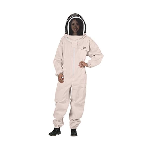 Bees & Co U74 Imkeranzug aus natürlicher Baumwolle mit Fechtschleier, Elfenbein, XXL – Bild 3