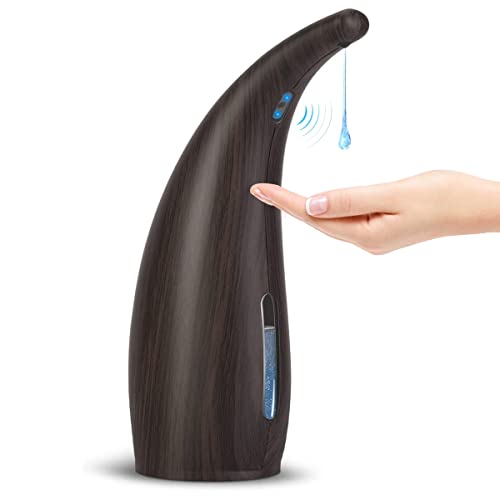 Wood Grain Automatic Touchless Soap Dispenser - 300ml, IP65 Waterproof, Auto Sensor for Kitchen, Bathroom, Hotel, Restaurant