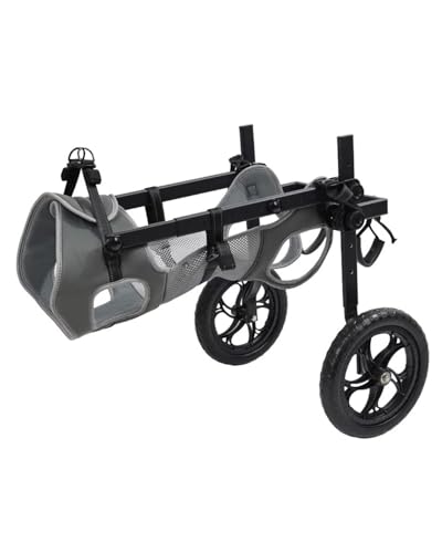 Silla de ruedas ajustable para perros y gatos con soportes para patas traseras