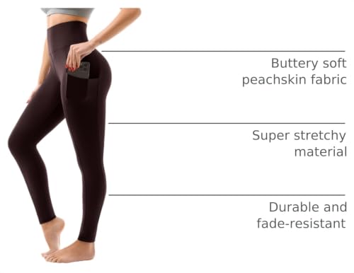 Image of SINOPHANT High Waisted Leggings with Pockets Women, Full Length Capri Buttery Soft Stretchy Yoga Pants