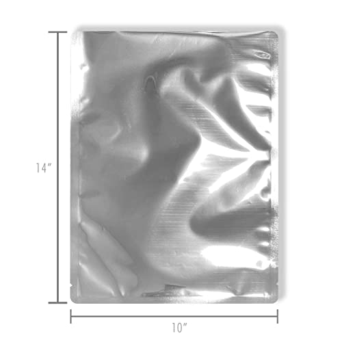 Packfreshusa: Gallon (10" X 14") Airtight Mylar Bags For Long-Term Food Storage - Genuine Standard Thickness -Air Tight - Heat Sealable - Food Grade - Rounded Corners - Pack Of 50 #TOP1