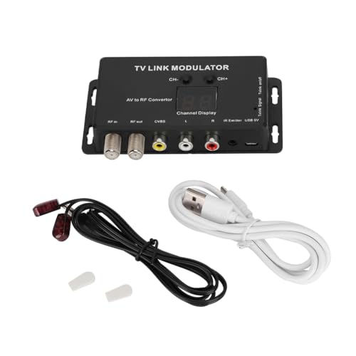 Joyzan Modulador Uhf, Modulador Uhf Tv Link Extensor Ir Convertidor Av A Rf Pantalla De Canal Con Cable De Carga Usb Nivel De Salida De Audio Y Video Ajustable Para Fuente Av