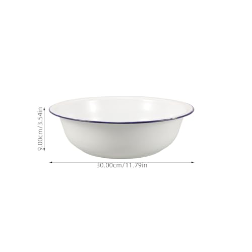 Cuenca esmaltada para pies estilo retro 30 cm Blanco miniatura 4