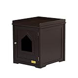 COZIWOW Nightstand Table Enclosed Litter Box Enclosure Furniture Hidden Cabinet,Cat Washroom...