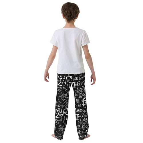 ZZXXB Mathematics Print Boys Long Pants Soft Trousers Elastic Waist Kids Lounge Bottoms with Pockets S-XL3