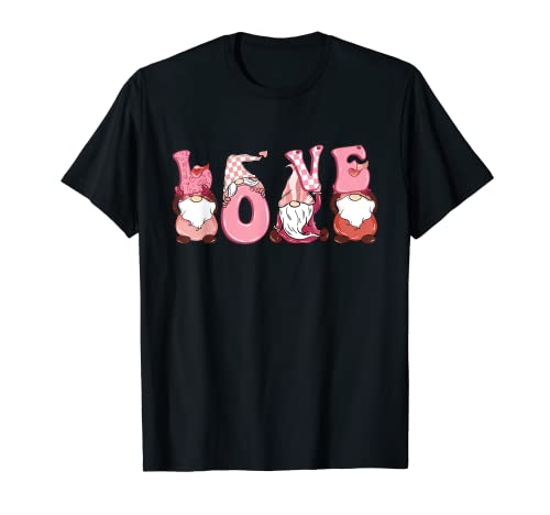 Gnomo de amor para el día de San Valentín, corazones Camiseta